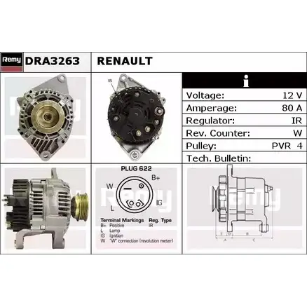 Генератор REMY DA437 3 DRA3263 B2FDOLI 1855930 изображение 0