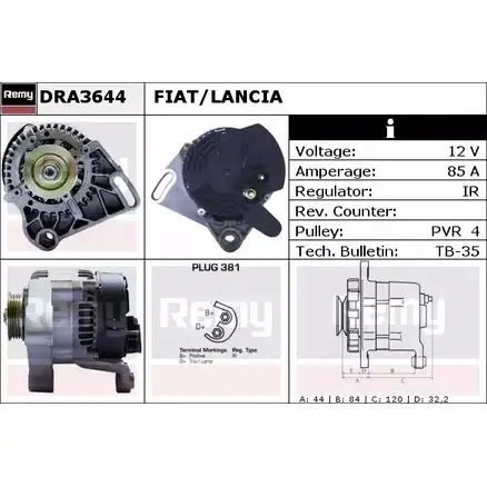 Генератор REMY DRA3644 36MZU 1856231 D A4754