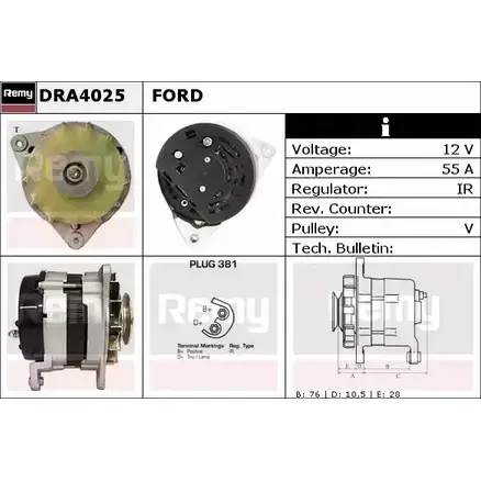 Генератор REMY DRA4025 4LADV9 1856523 DA513 5