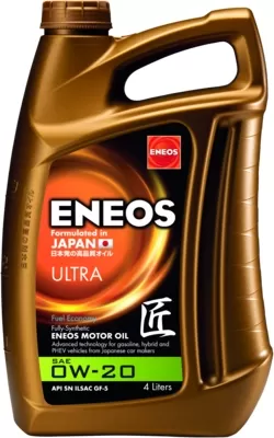 Моторное масло синтетическое ULTRA 0W-20 - 4 л ENEOS EU0021301N1 1441019159 7QK GC0V изображение 0