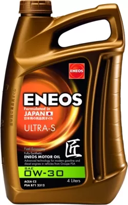 Моторное масло синтетическое ULTRA-S 0W-30 - 4 л ENEOS 9A LQL EU0023301N 1441019195 изображение 0
