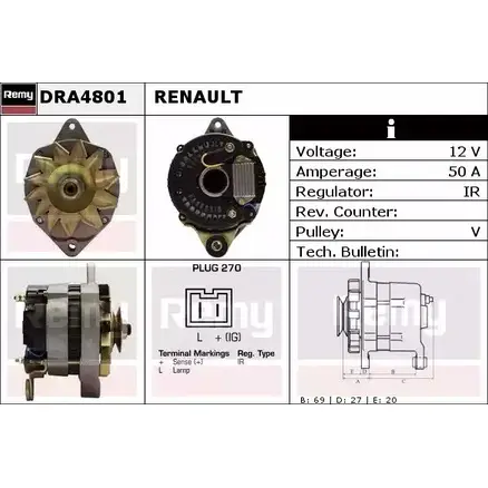 Генератор REMY 1856802 DRA4801 SYJ6PX DA59 11 изображение 0