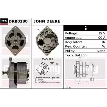 Генератор REMY DRB0280 DB1 390 JA67X 1857148