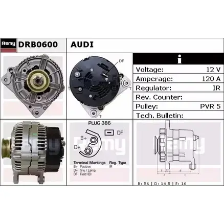 Генератор REMY DRB0600 X3VBM 1857167 DB1 710