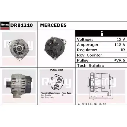 Генератор REMY 1857206 J4L9O DB 2320 DRB1210 изображение 0