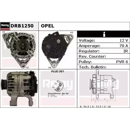 Генератор REMY DRB1250 D B2360 1857209 YBYZOT изображение 0