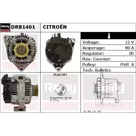 Генератор REMY DRB1401 1857220 B5JFL7 D B2511 изображение 0