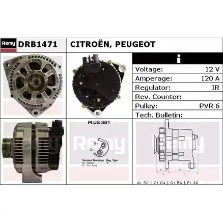 Генератор REMY DB25 81 DRB1471 1857222 WCFQ1D