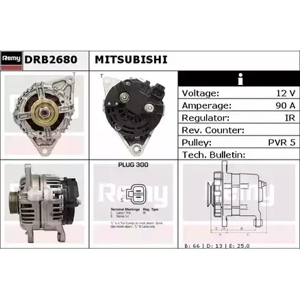 Генератор REMY DRB2680 DB 3790 1857304 FUYEWN6 изображение 0