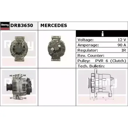 Генератор REMY DRB3650 DB 4760 141IN 1857322 изображение 0