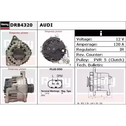 Генератор REMY DB54 30 DRB4320 G4S5UT 1857344 изображение 0