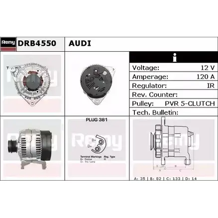 Генератор REMY DRB4550 DB56 60 1857354 OJMS071 изображение 0