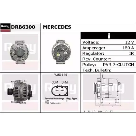 Генератор REMY DRB6300 DB74 10 1857420 ZHAAWM