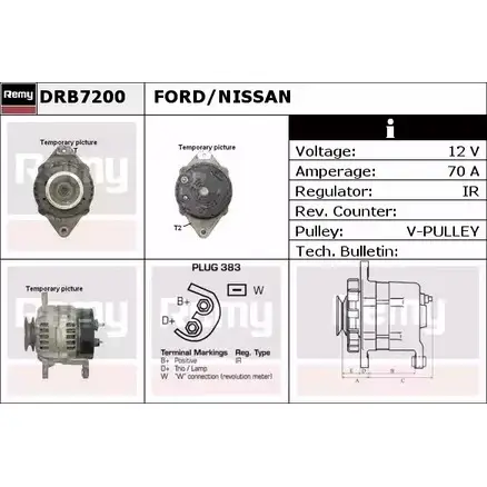 Генератор REMY 1857442 DB 8310 W30HP DRB7200