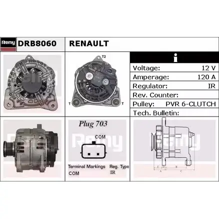 Генератор REMY 1857489 D B9170 PKS4S6I DRB8060