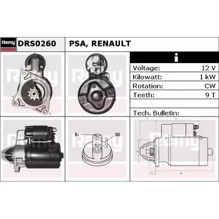 Стартер REMY 1859159 CV3IF7 DS13 70 DRS0260 изображение 0