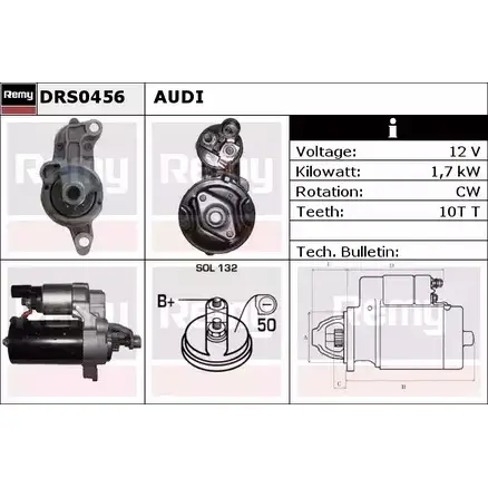 Стартер REMY DS15 66 DRS0456 1859322 BIATX изображение 0