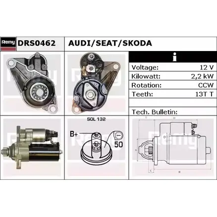 Стартер REMY RBBE2OU DS 1572 DRS0462 1859328
