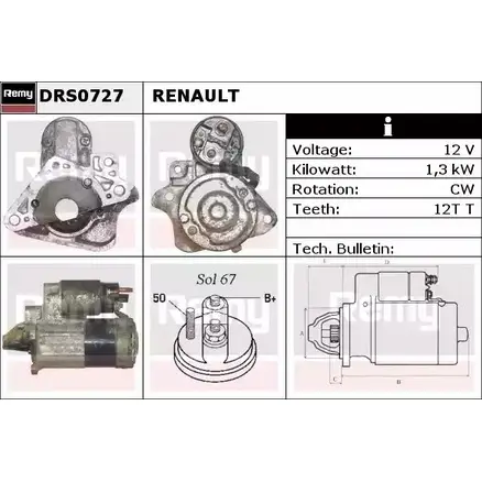 Стартер REMY DRS0727 1859600 OSR60E5 DS1 837