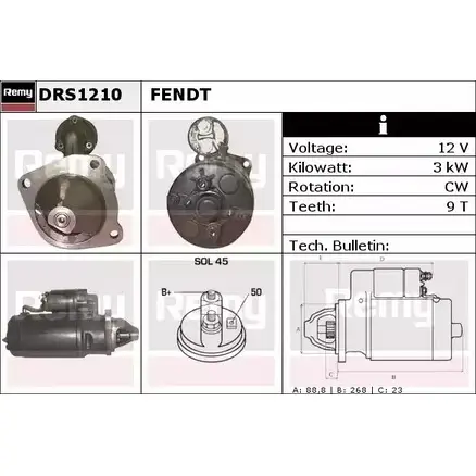 Стартер REMY DRS1210 1859964 5A02R DS232 0 изображение 0