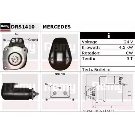 Стартер REMY FK2AAOT DS252 0 DRS1410 1859987 изображение 0