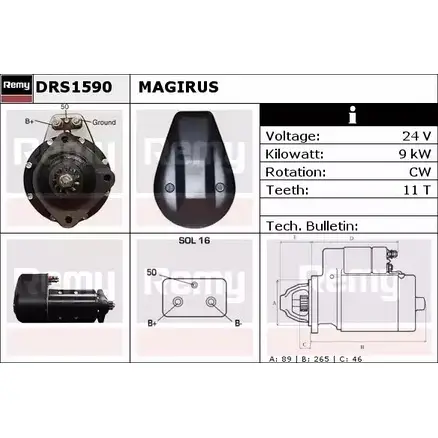 Стартер REMY 818XR 1860005 DRS1590 DS270 0