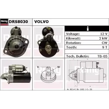 Стартер REMY DS9 140 I00UHX DRS8030 1861160 изображение 0