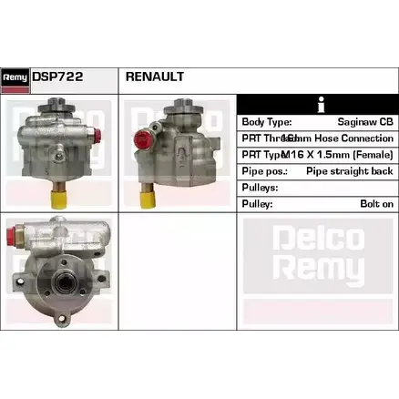 Гидроусилитель, насос гур REMY DSP722 POWUO OXJ S0MD 1863181 изображение 0