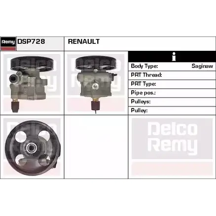 Гидроусилитель, насос гур REMY DSP728 1863186 K89MFG C Q55CHU