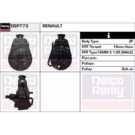 Гидроусилитель, насос гур REMY KT1O N 1863228 DSP773 FFBAWWB