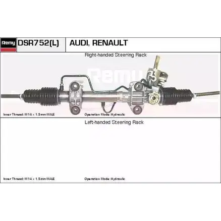 Рулевая рейка REMY DSR752L AC Q0PB X4H9U 1864673 изображение 0