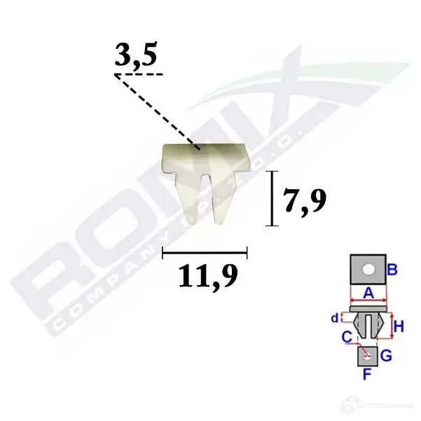 Клипса молдинга ROMIX c70347 1437981369 OJDQ F