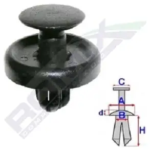 Клипса молдинга ROMIX b25837 1437981978 5H 6EQ