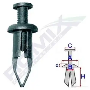 Клипса молдинга ROMIX 1437982307 b22111 U 8LT82S
