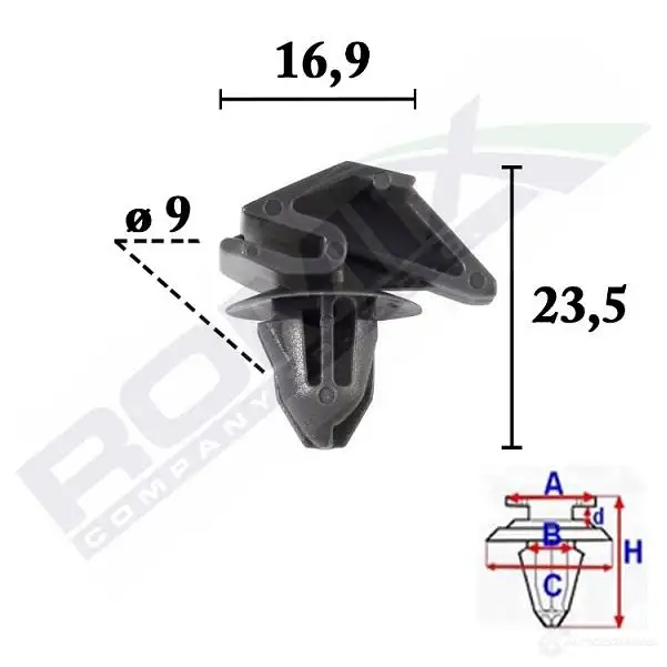 Клипса молдинга ROMIX RVS N1 c70616 1437982115