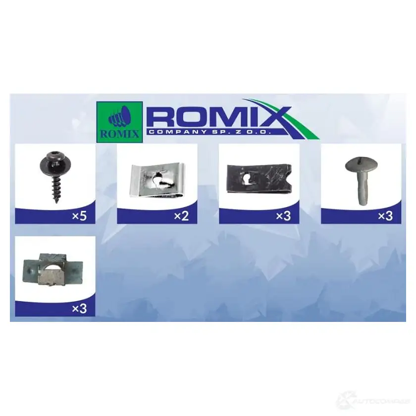 Крепление бампера, набор ROMIX 1437982776 92000 LP3QT S1