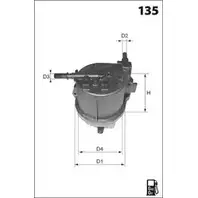 Топливный фильтр MECAFILTER KB9 TL31 1871805 ELG5364 7YHB2