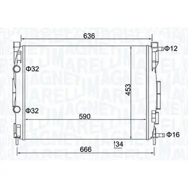 Радиатор охлаждения двигателя MAGNETI MARELLI DFM0 GZS 350213153500 1437552066 изображение 0