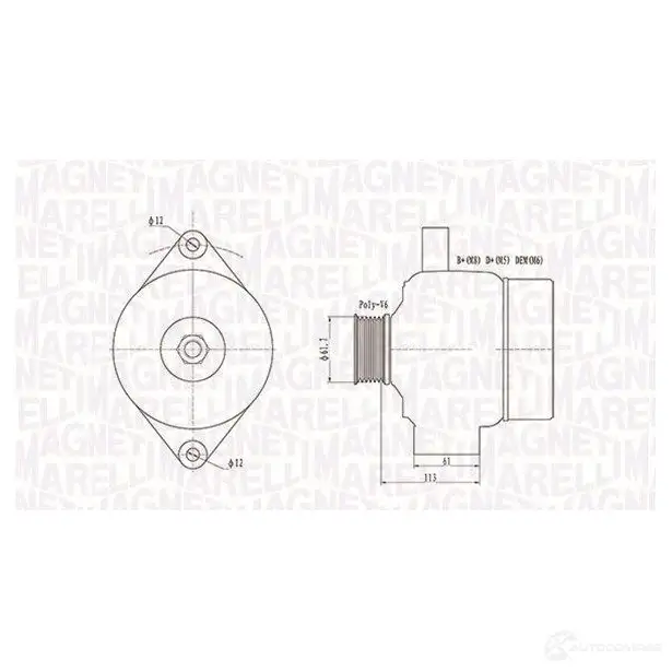 Генератор MAGNETI MARELLI 0633774 91010 063730014010 1193732027 063731890010 - Изображение 1