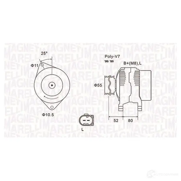 Генератор MAGNETI MARELLI 1193731982 MQA1837 063731837010 06 3535250200 - Изображение 1