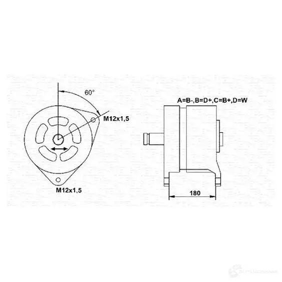 Генератор MAGNETI MARELLI 1048008 943356258010 943 356258010 MAR857