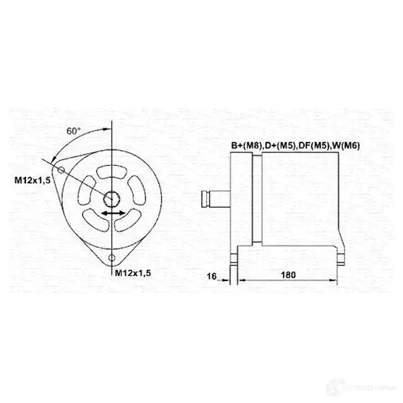 Генератор MAGNETI MARELLI 1048001 9433 56229010 MAR843 943356229010