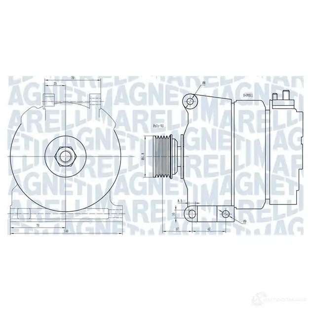 Генератор MAGNETI MARELLI 1437595661 RO BY1R 063731342010 изображение 0