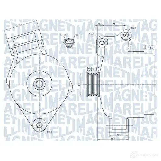 Генератор MAGNETI MARELLI 1437595260 063731925010 AV3 8FN изображение 0