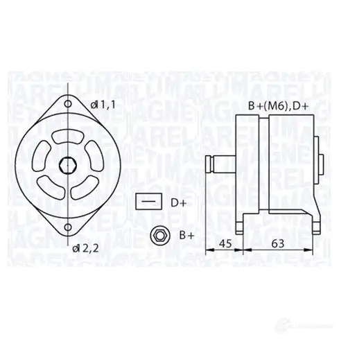 Генератор MAGNETI MARELLI 063320070010 MAN774 63320 060 1016818
