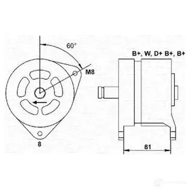 Генератор MAGNETI MARELLI 6332 4161 1016898 063324161010 MAN104 изображение 0