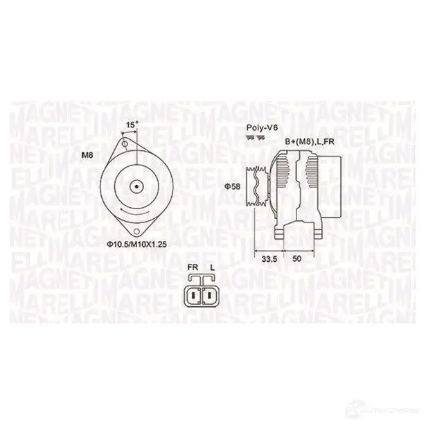 Генератор MAGNETI MARELLI MQA 2020 063732020010 1193732108 42WON5A