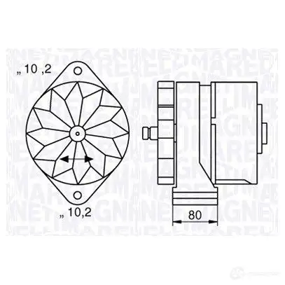Генератор MAGNETI MARELLI 1017125 WS7UWN MAN20 10 063534696430
