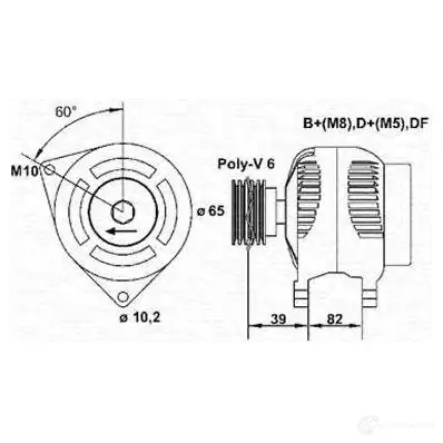 Генератор MAGNETI MARELLI M AR5596 943355096010 1F6RC 6141748 изображение 0