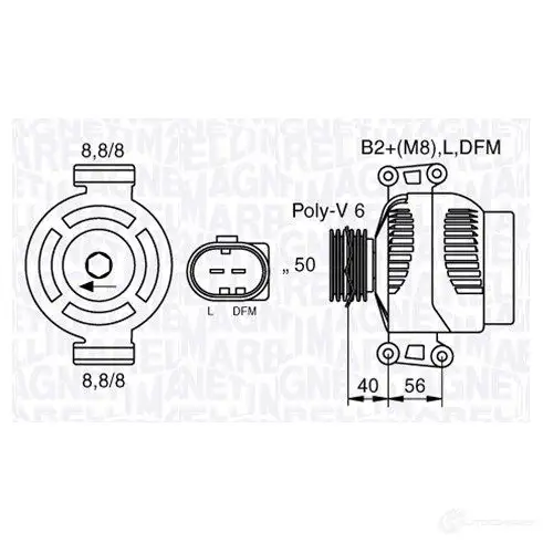 Генератор MAGNETI MARELLI MAN2044 063536250020 1193731363 944 390454200 изображение 0